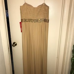 Gold spaghetti strap gown